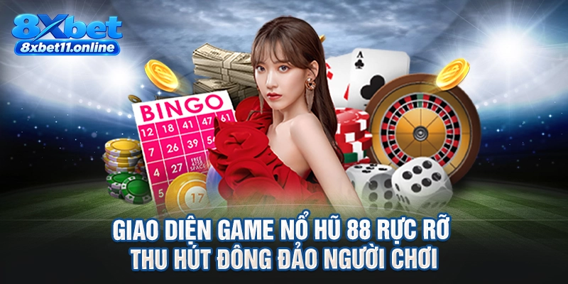 Giao diện game nổ hũ 88 rực rỡ thu hút đông đảo người chơi