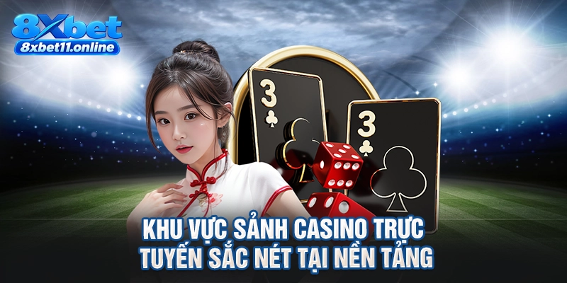 Khu vực sảnh casino trực tuyến sắc nét tại nền tảng